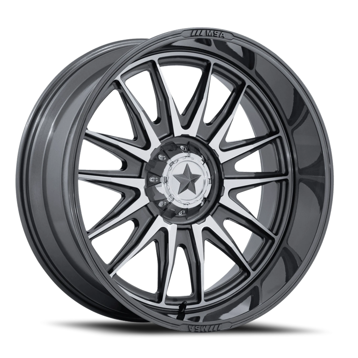 MSA M55 Commander UTV 18x7 +10 5x114.3mm 72.56mm Platinum Machined Face