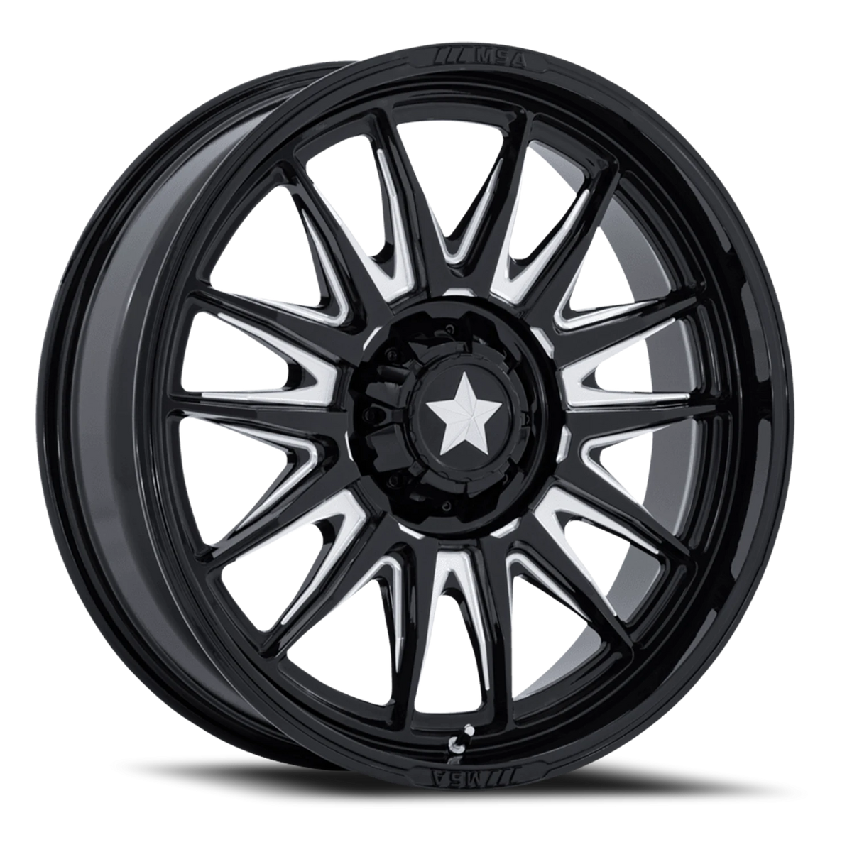 MSA M55 Commander UTV 24x10 -25 4x137mm 110.1mm Gloss Black Milled