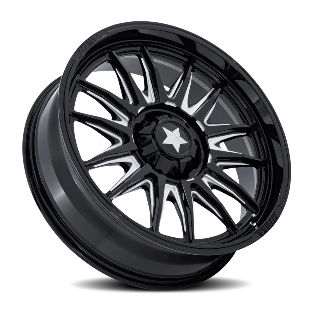 MSA M55 Commander UTV 24x7 +0 5x114.3mm 72.56mm Gloss Black Milled
