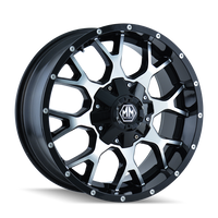 Mayhem Warrior 22x12" 8x165.1mm -44mm Gloss Black Machined Face