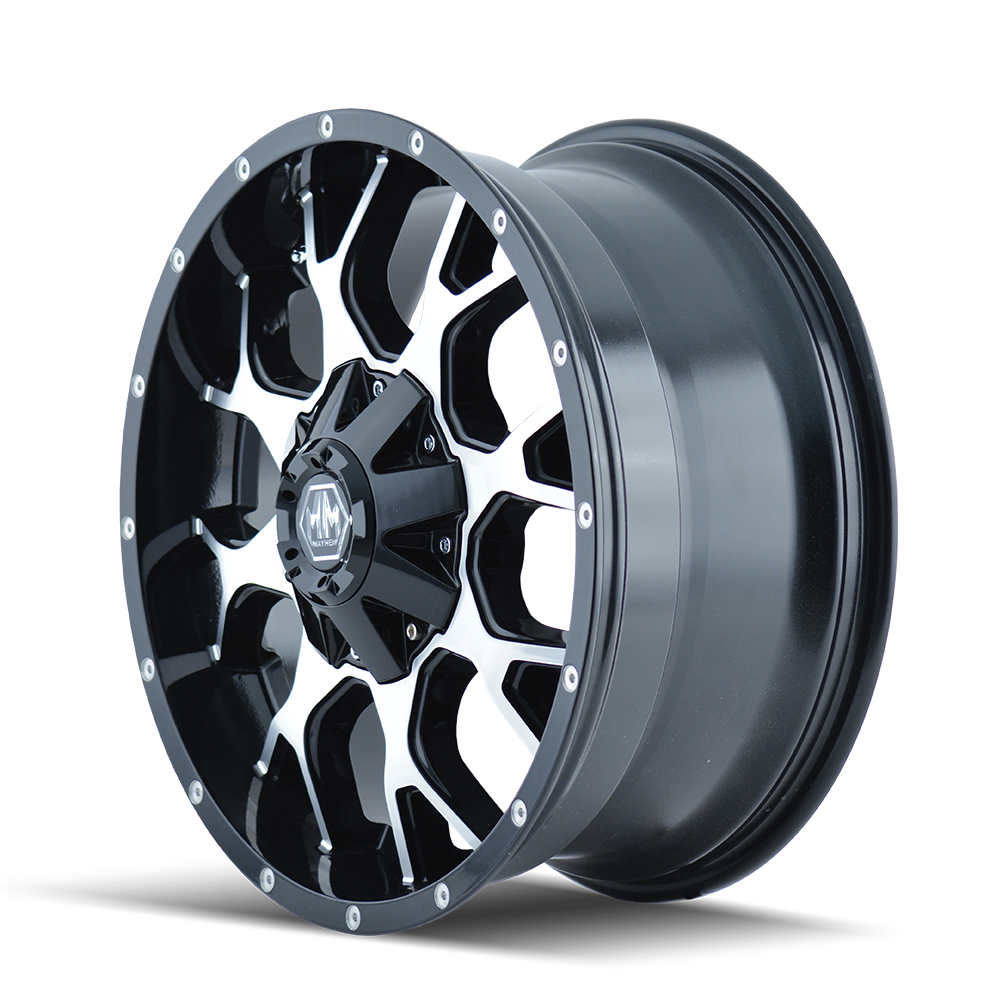 Mayhem Warrior 22x12" 8x165.1mm -44mm Gloss Black Machined Face