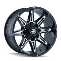 Mayhem Rampage 18x9" 8x180mm 124.1mm CB +18mm Black Milled Spokes