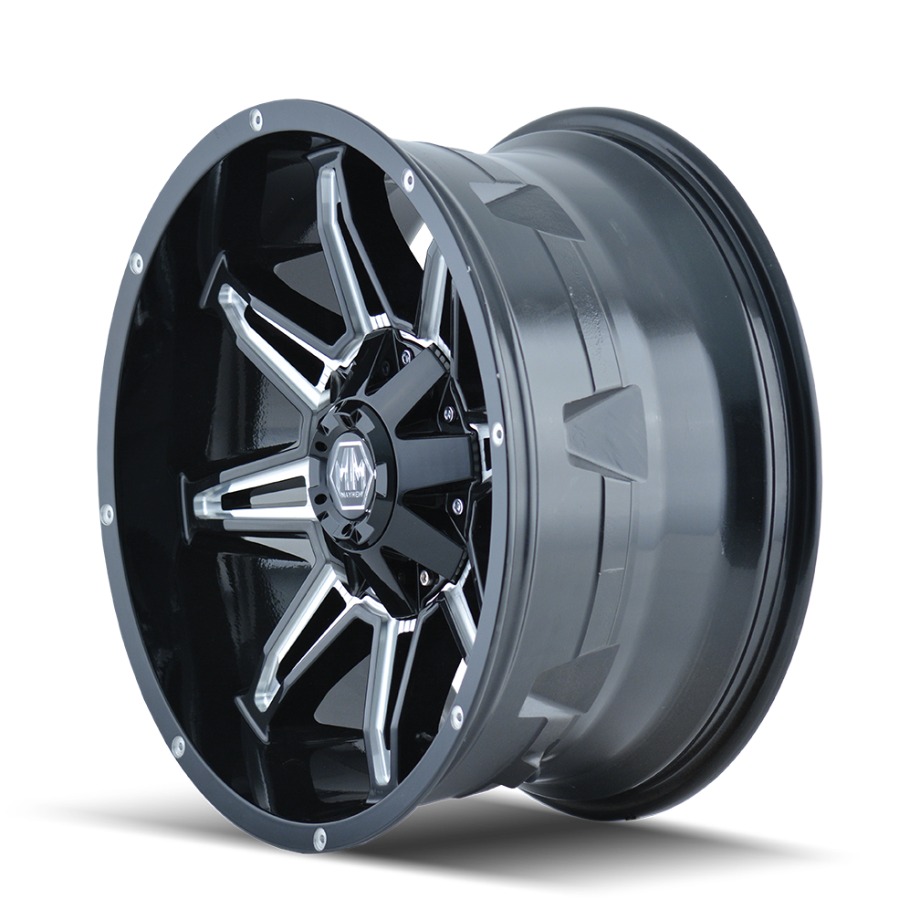 Mayhem Rampage 18x9" 8x180mm 124.1mm CB +18mm Black Milled Spokes