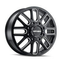 Mayhem Cogent Dually 20x8.25" 8x165.1mm 121.3mm CB +115mm Gloss Black Milled Spokes