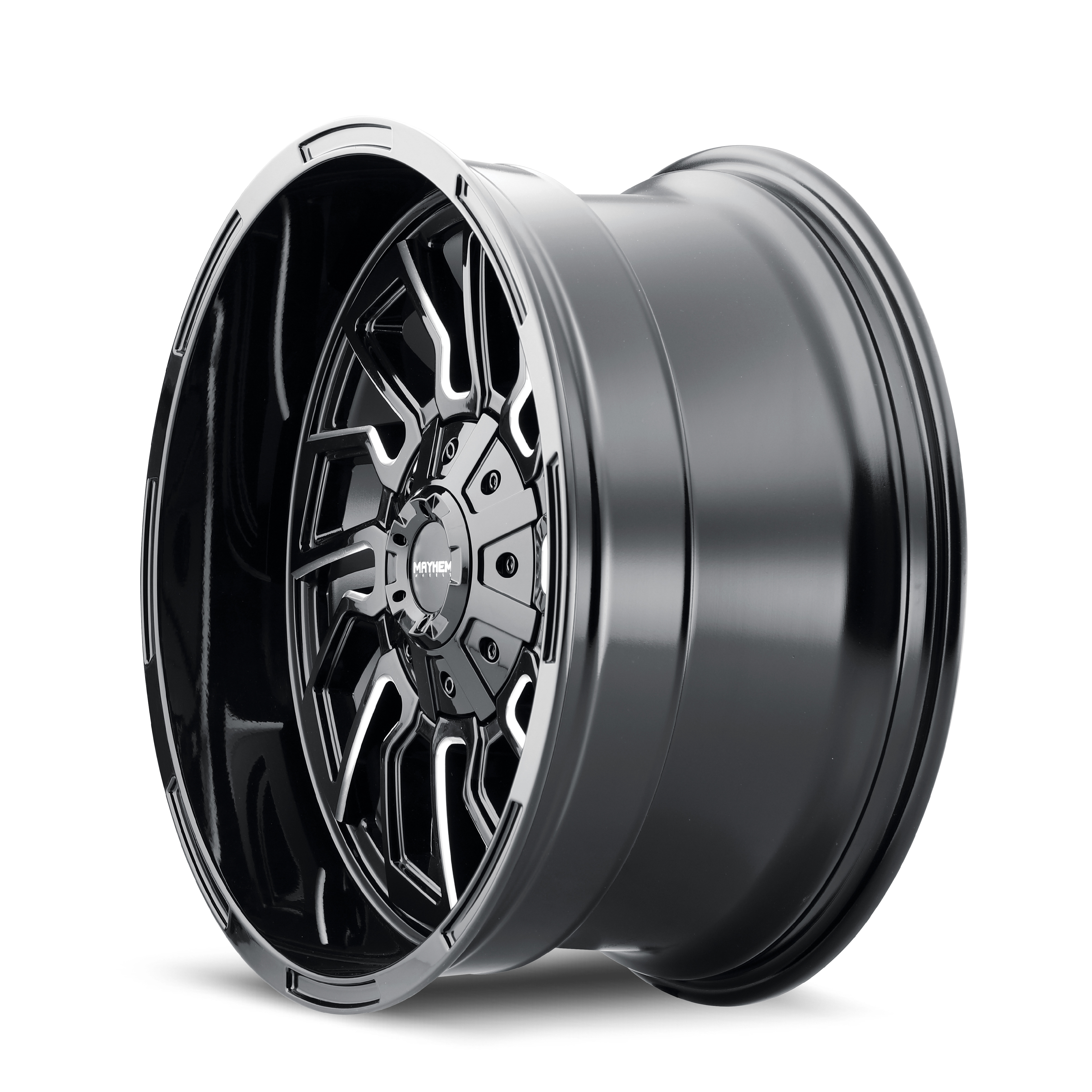 Mayhem Flywheel 20x9" 5x127mm 87.1mm CB 0mm Gloss Black Milled Spokes