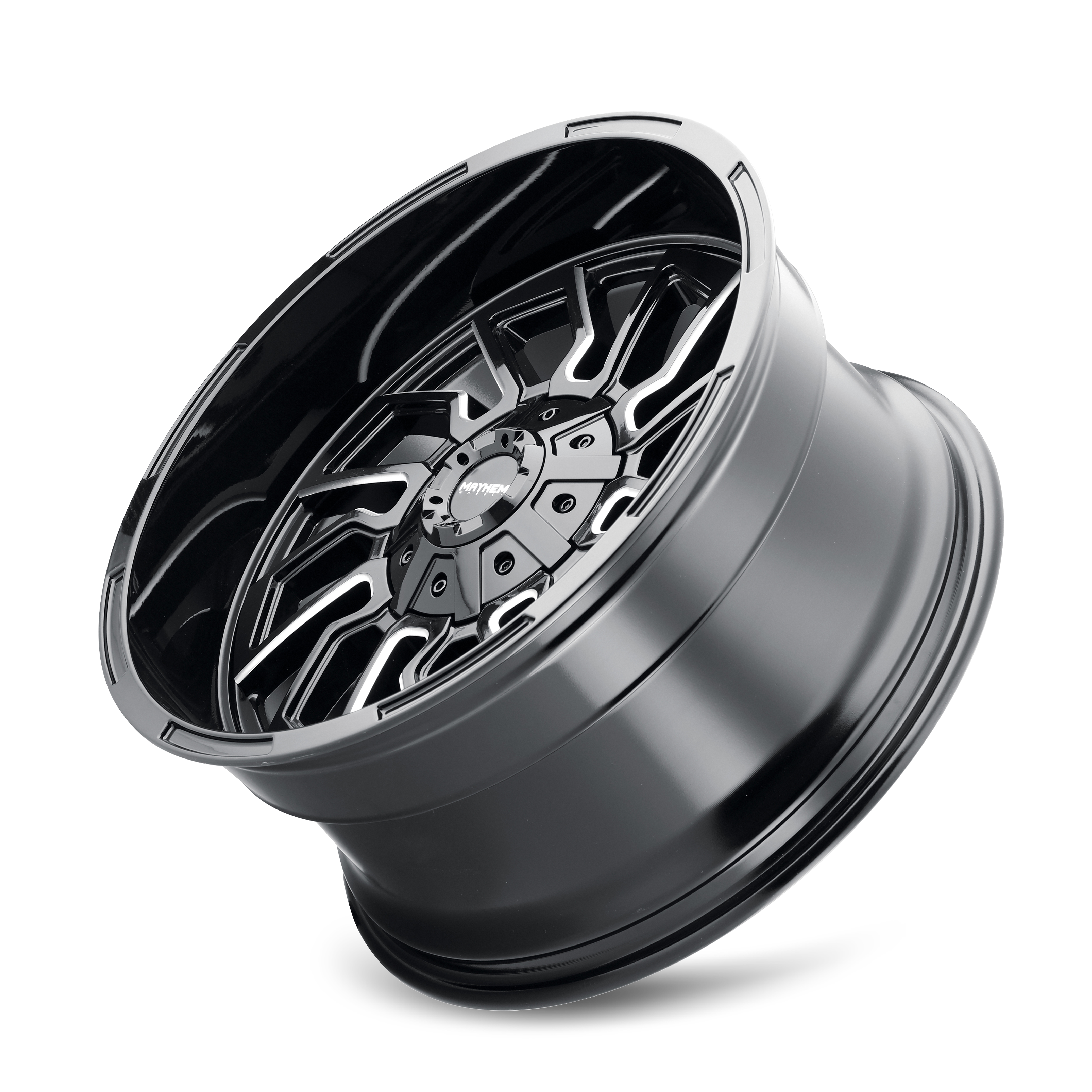 Mayhem Flywheel 20x9" 5x127mm 87.1mm CB 0mm Gloss Black Milled Spokes