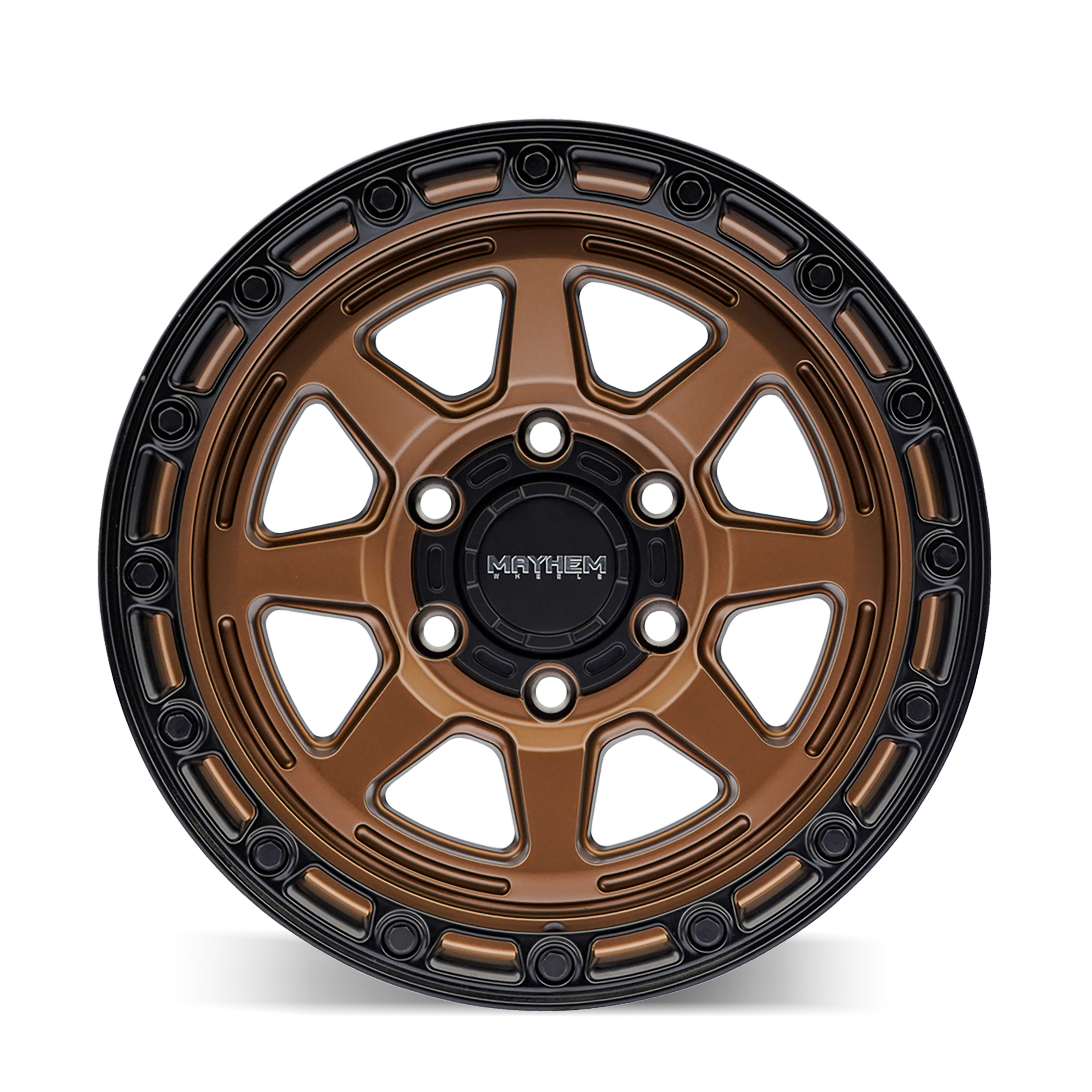 Mayhem Ridgeline 17x8.5" 6x139.7mm 106.1mm CB +6mm Satin Bronze Black Lip