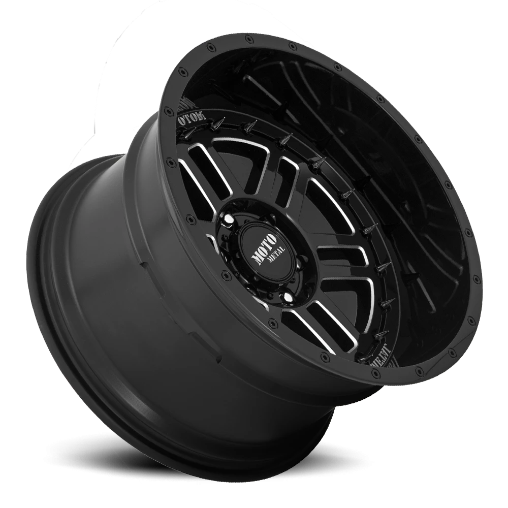 Moto Metal MO800 20x10" 5x127mm 71.5mm CB -18mm Gloss Black Milled