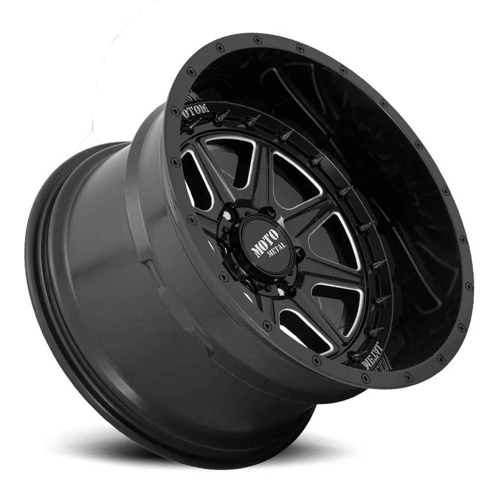 Moto Metal MO801 20x10" 5x127mm 71.5mm CB -18mm Gloss Black Milled