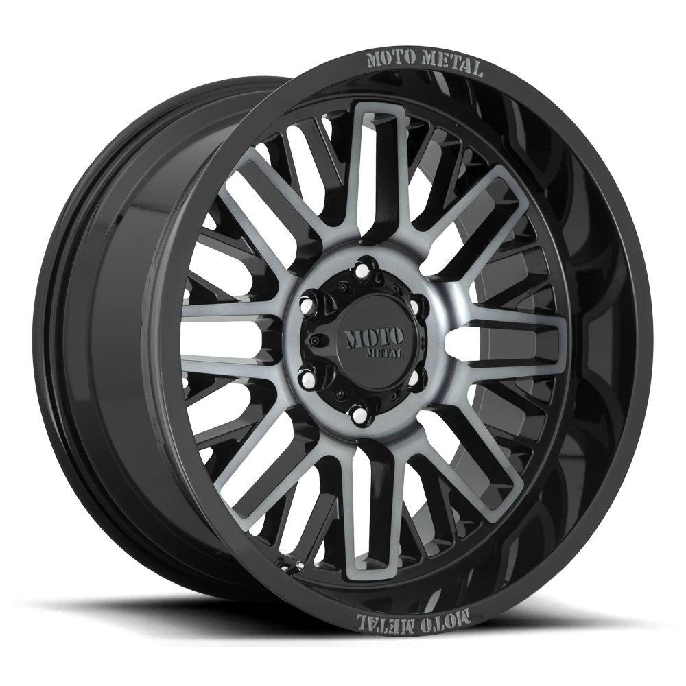 Moto Metal MO802 20x10" 6x135mm 87.1mm CB -18mm Gloss Black Machined-Gray Tint