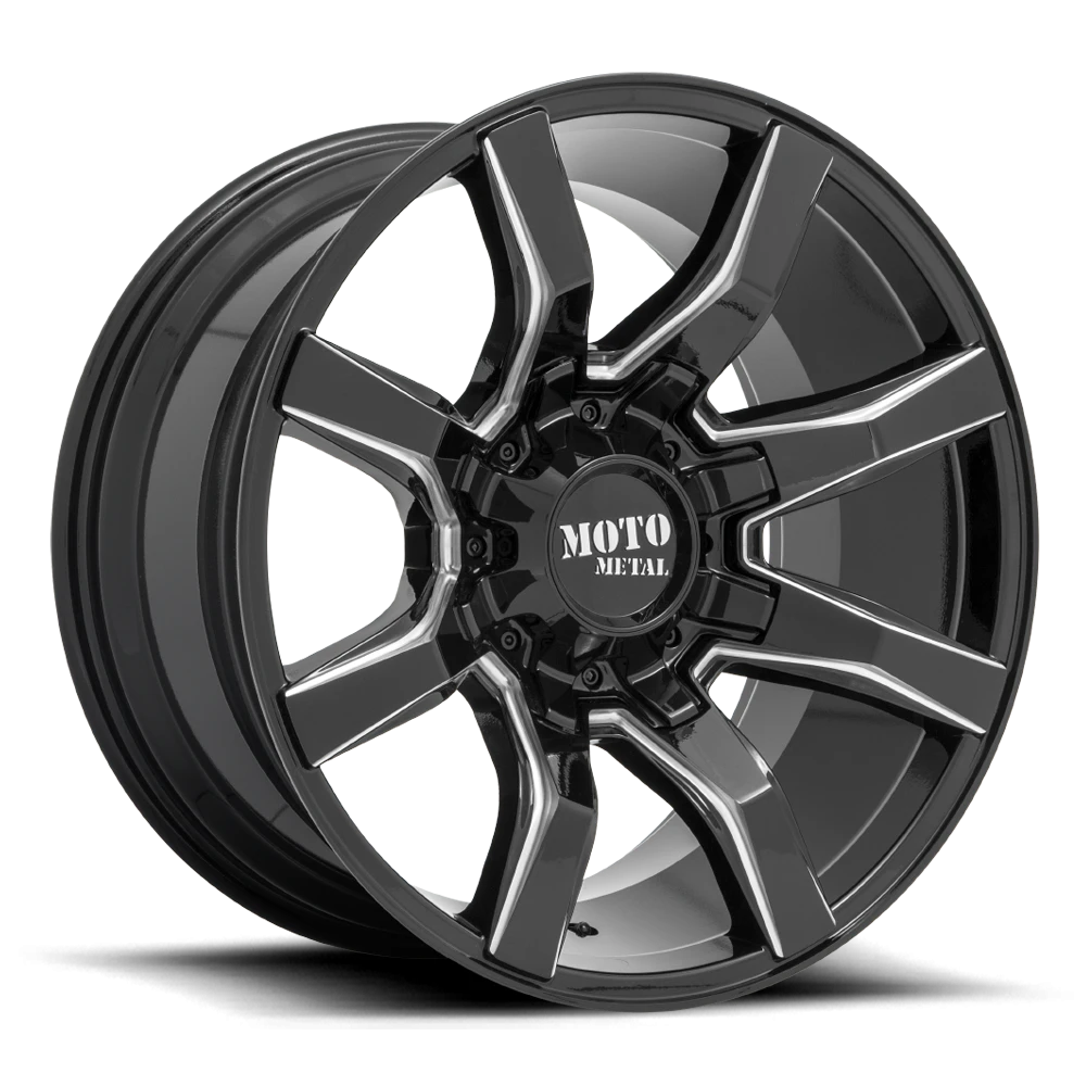 Moto Metal MO804 20x9" 8x170mm 125.1mm CB +18mm Gloss Black Milled