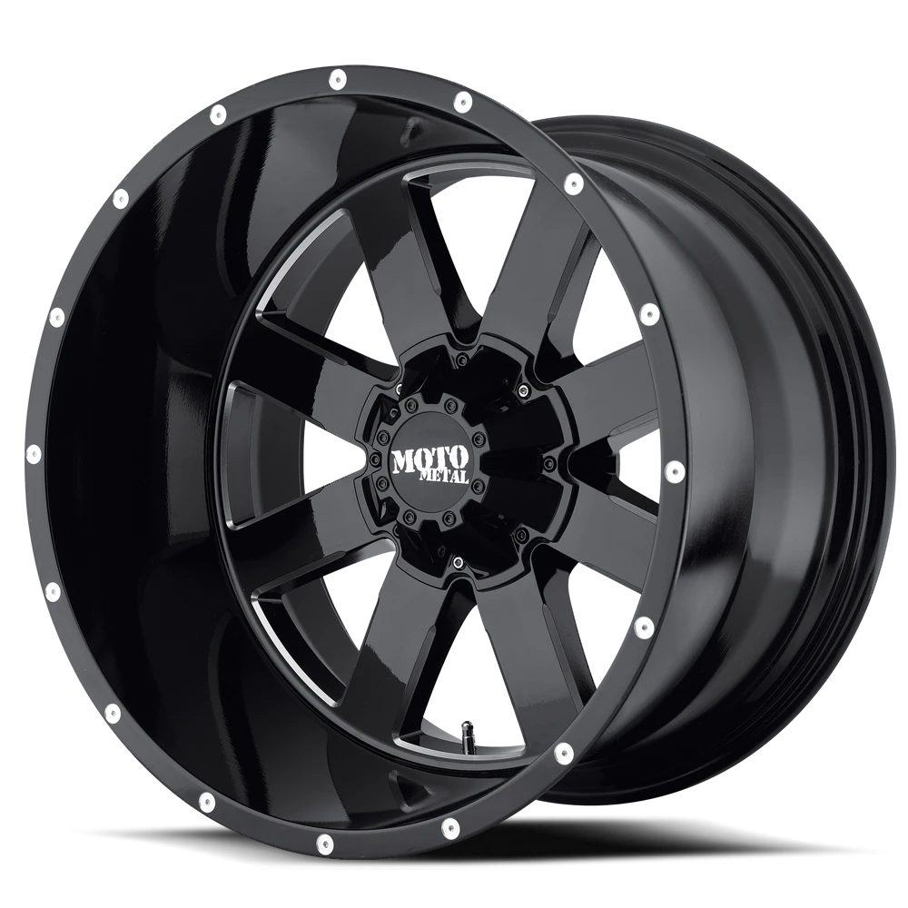 Moto Metal MO962 20x10" 5x127mm 78.1mm CB -24mm Gloss Black Milled