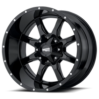 Moto Metal MO970 20x10" 5x127mm 78.1mm CB -24mm Gloss Black Milled Rivets