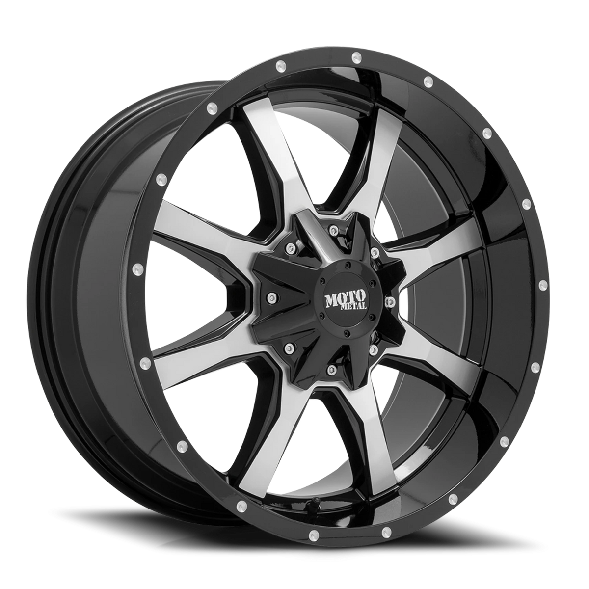 Moto Metal MO970 18x10 -24 6x135mm 106.1mm Gloss Black Machined Face