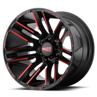 Moto Metal MO978 20x12" 5x127mm 78.3mm CB -44mm Satin Black Machined-Red Clear Coat