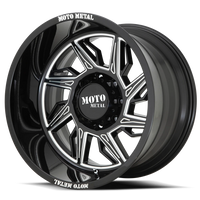 Moto Metal MO997 22x12" 6x135mm 87.1mm CB -44mm Gloss Black Milled-Right Directional