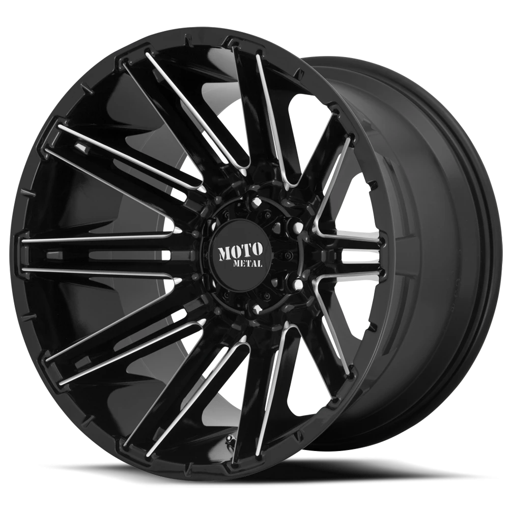 Moto Metal MO998 Kraken 20x9 +0 6x139.7mm 106.25mm Gloss Black Milled