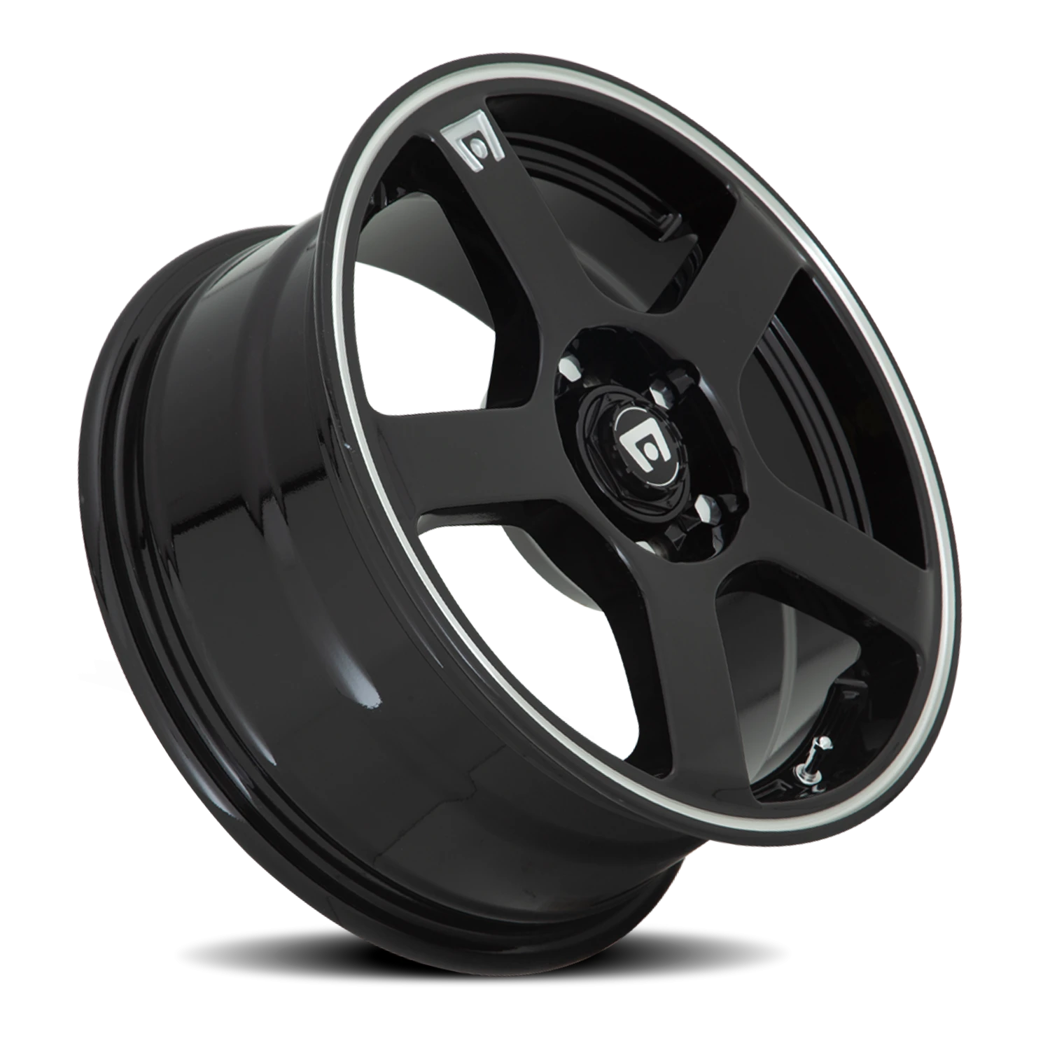 Motegi MR116 FS5 18x8" 5x114.3mm 74.1mm CB +45mm Gloss Black Machined Flange