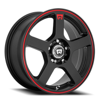 Motegi MR116 FS5 18x8" 5x105mm 72.56mm CB +45mm Matte Black Red Stripe