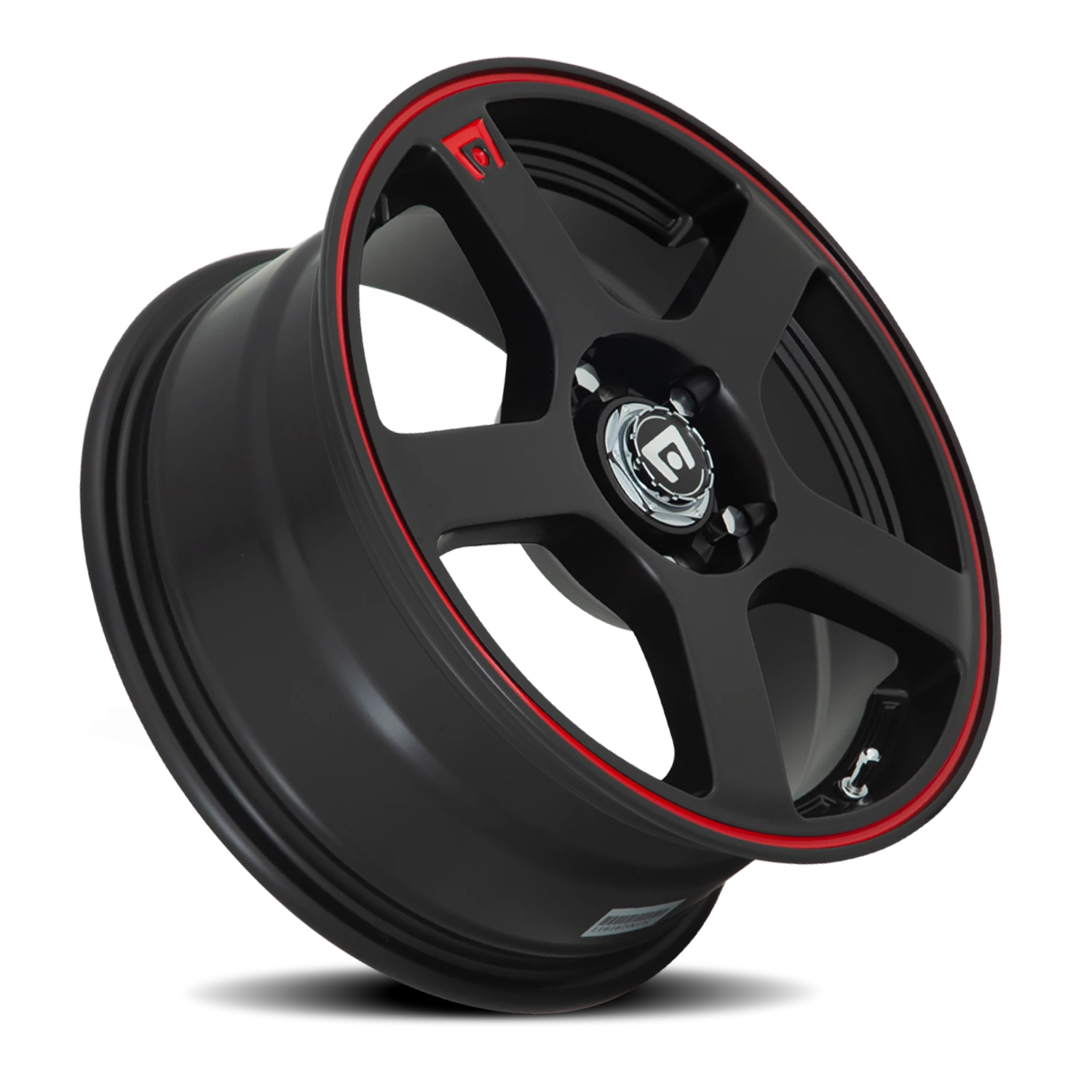 Motegi MR116 FS5 17x7" 5x100mm 72.6mm CB +40mm Matte Black Red Stripe