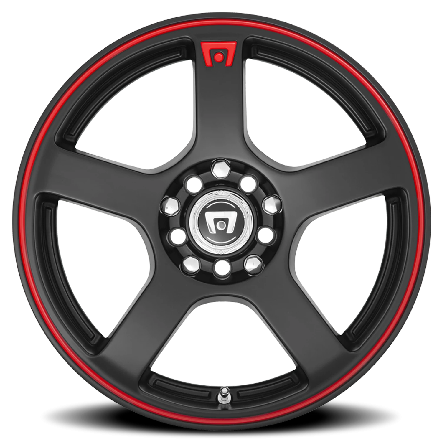 Motegi MR116 FS5 18x8" 5x105mm 72.56mm CB +45mm Matte Black Red Stripe