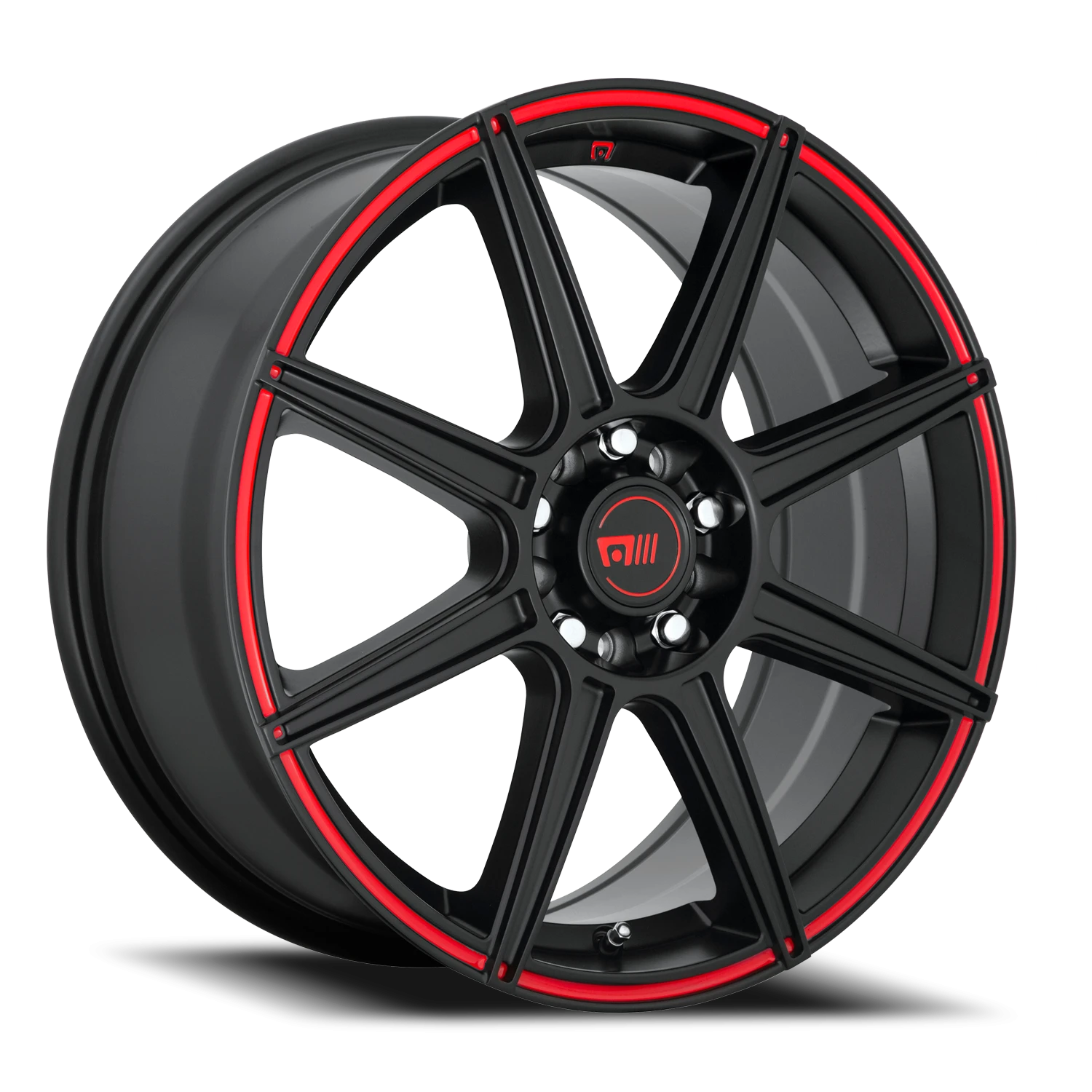 Motegi MR142 CS8 SBR 18x8 +45 5x114.3/5x120mm 74.1mm Satin Black Red Stripe