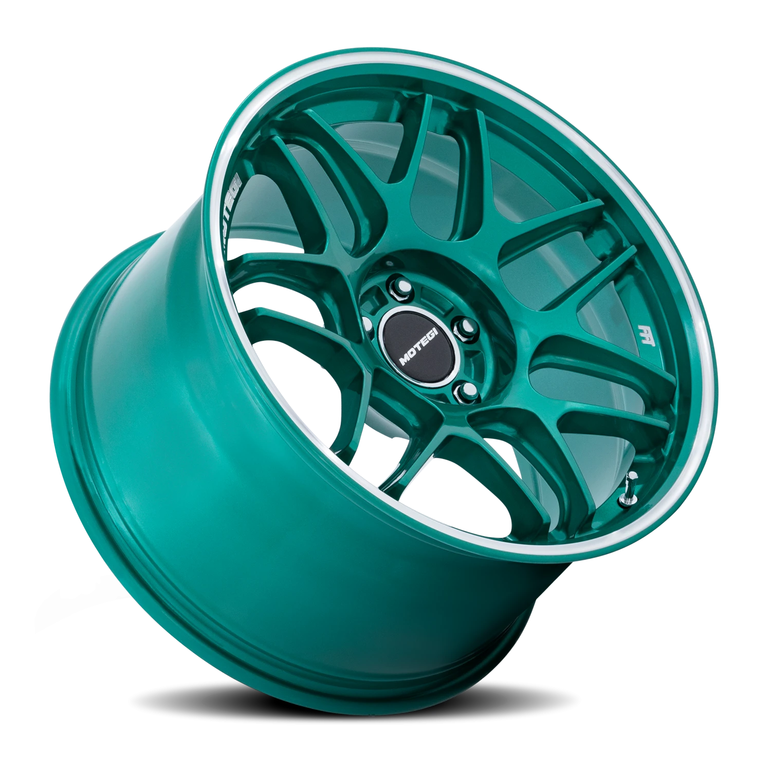 Motegi MR158 Tsubaki 19x8.5" 5x100mm 56.15mm CB +30mm Hokkaido Green Machined Lip