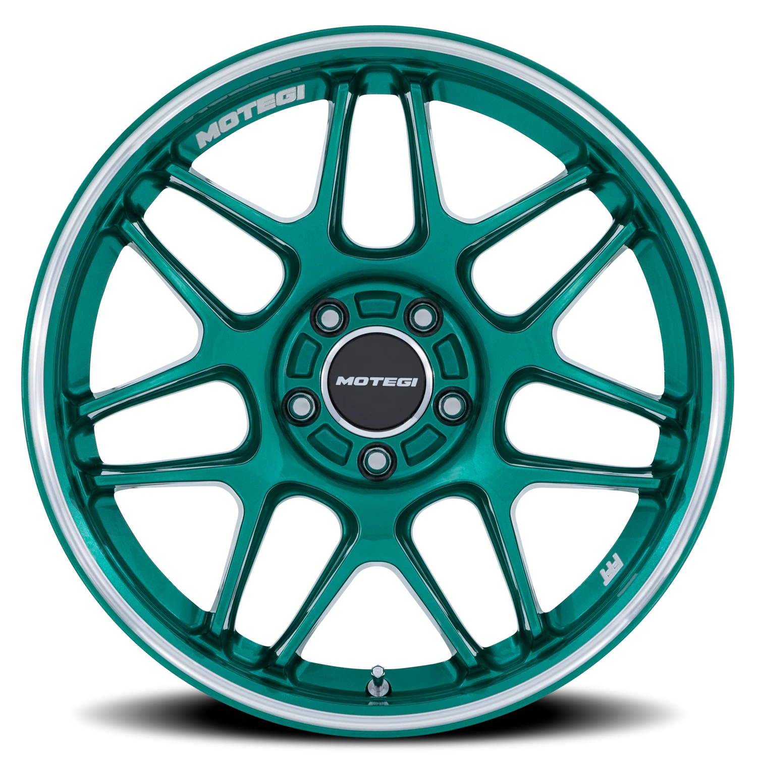 Motegi MR158 Tsubaki 18x9.5" 5x120mm 74.1mm CB +35mm Hokkaido Green Machined Lip