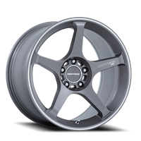 Motegi MR159 Battle V 17x8.5" 5x100mm 56.15mm CB +30mm Gunzilla Machined Lip Stripe