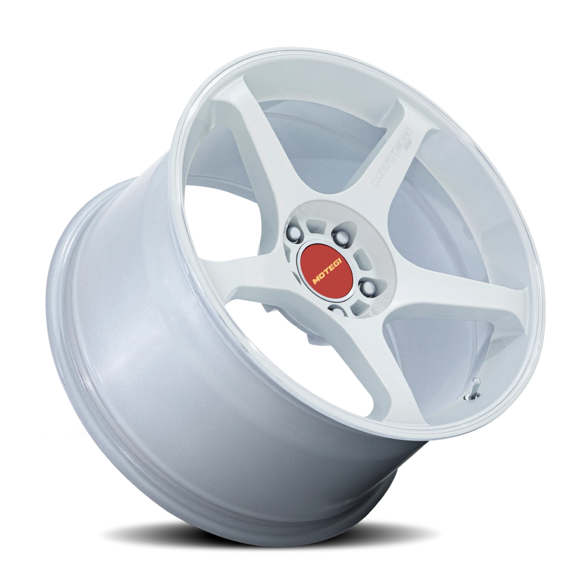 Motegi MR159 Battle V 18x9.5 +15 5x114.3mm 72.56mm Matsuri White Pearl Machined Lip Stripe