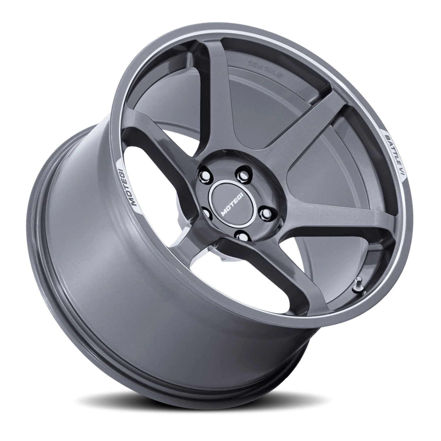Motegi MR160 Battle VI 18x8.5" 4x114.3mm 72.56mm CB +30mm Gloss Gunzilla Machined Lip