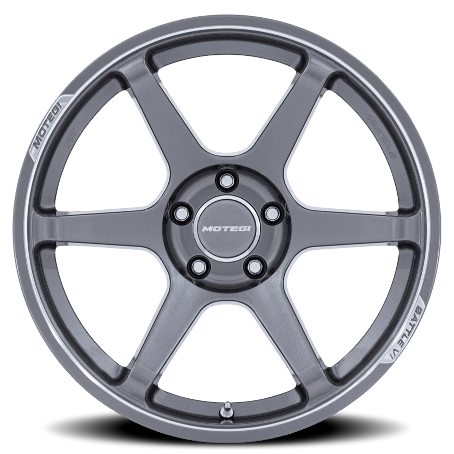 Motegi MR160 Battle VI 18x8.5" 4x114.3mm 72.56mm CB +30mm Gloss Gunzilla Machined Lip
