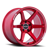 Motegi MR160 Battle VI 18x10.5" 5x114.3mm 72.56mm CB +25mm Cherry Red Metallic Machined Lip