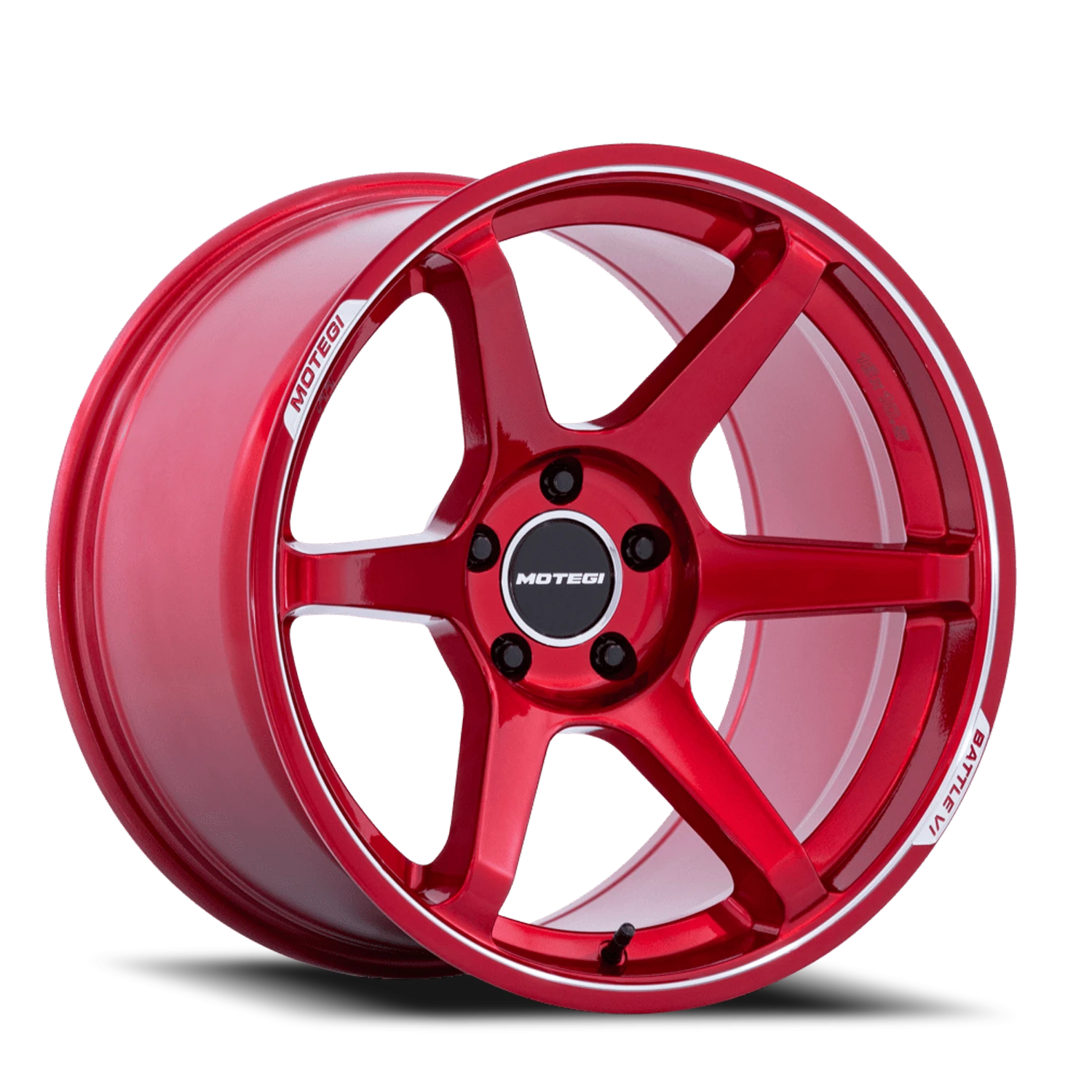 Motegi MR160 Battle VI 18x9.5" 5x114.3mm 72.56mm CB +35mm Cherry Red Metallic Machined Lip