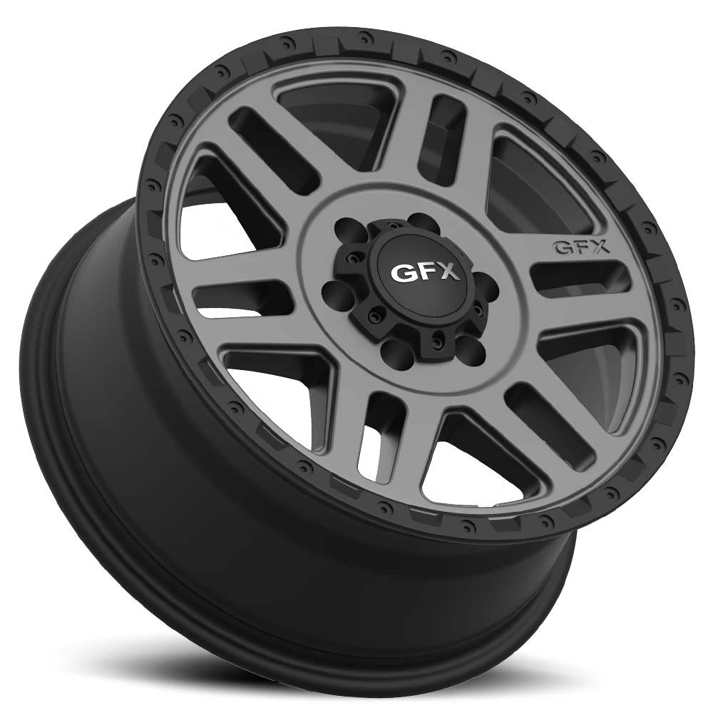 G-FX MV2 Van 17x8 +60 6x130mm 84.1mm Matte Grey Matte Black Lip