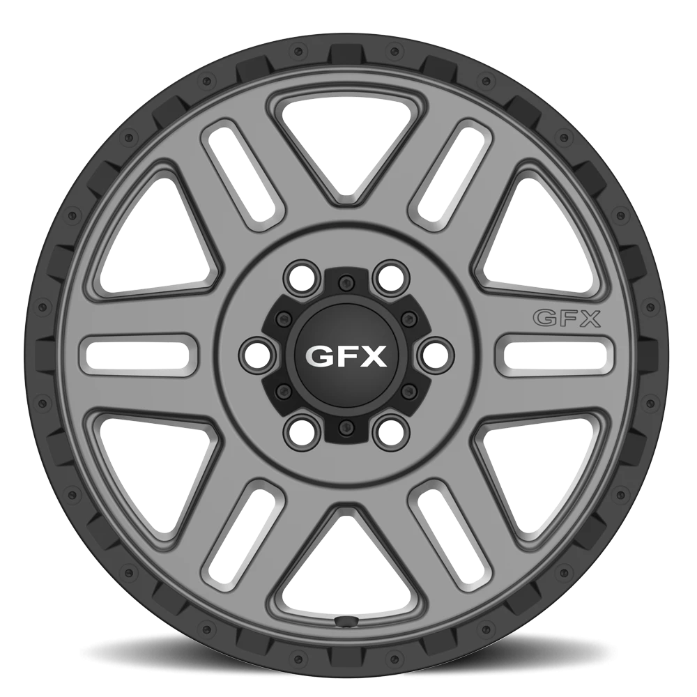 G-FX MV2 Van 17x8 +40 6x130mm 84.1mm Matte Grey Matte Black Lip
