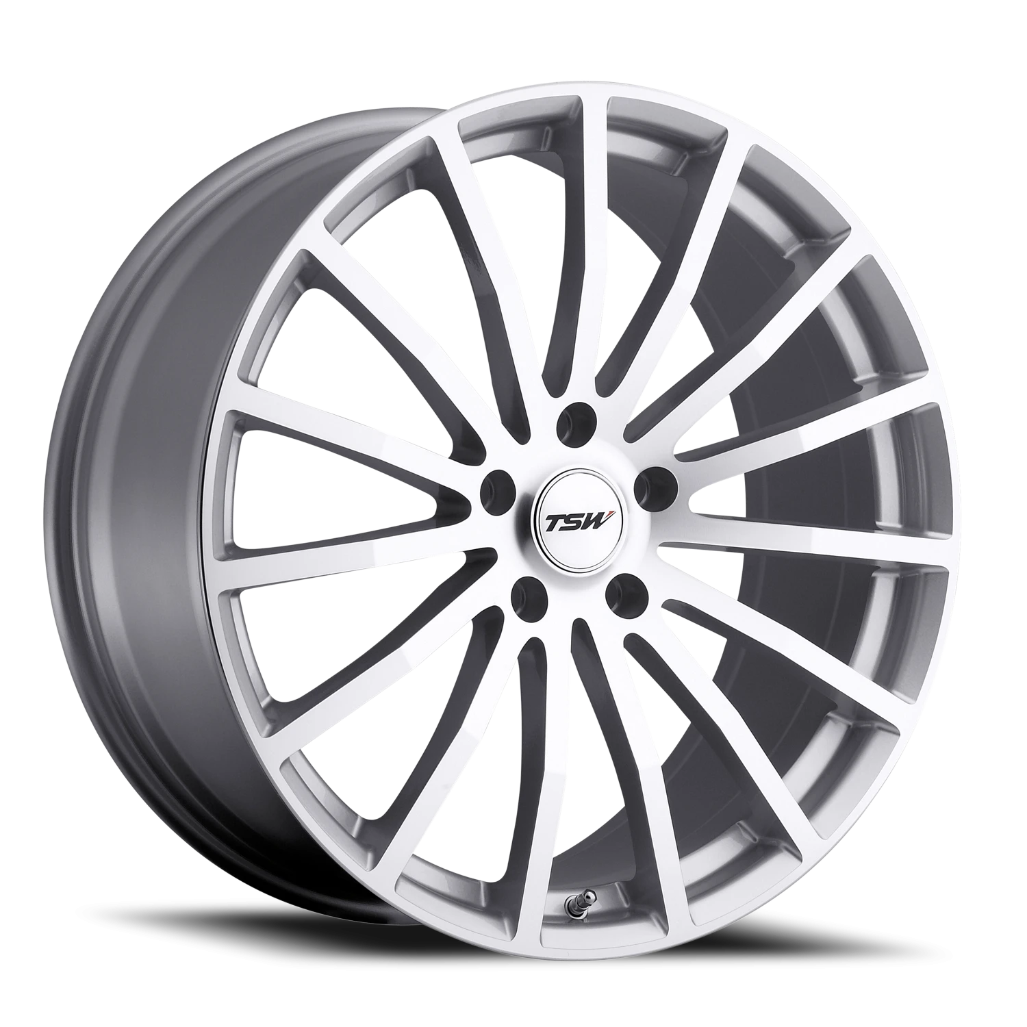 TSW Mallory 5 20x10" 5x114.3mm 76mm CB +25mm Silver Mirror Cut Face