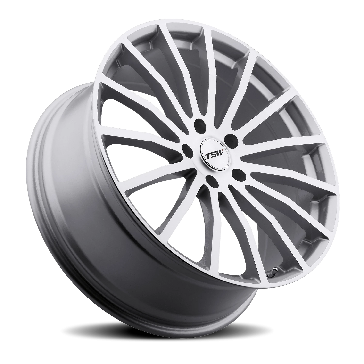 TSW Mallory 5 20x10" 5x114.3mm 76mm CB +25mm Silver Mirror Cut Face