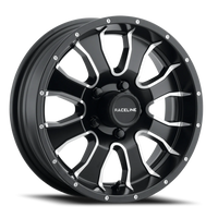 Raceline Mamba Trailer 13x4.5" 5x114.3mm 81.03mm CB -3mm Black Machined Spoke