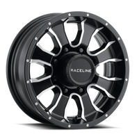 Raceline Mamba Trailer 16x6" 8x165.1mm 124.46mm CB 0mm Black Machined Spoke