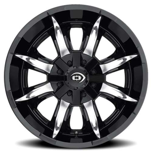 Vision 423 17x9 +12 5x114.3mm 83mm Gloss Black Machined Face