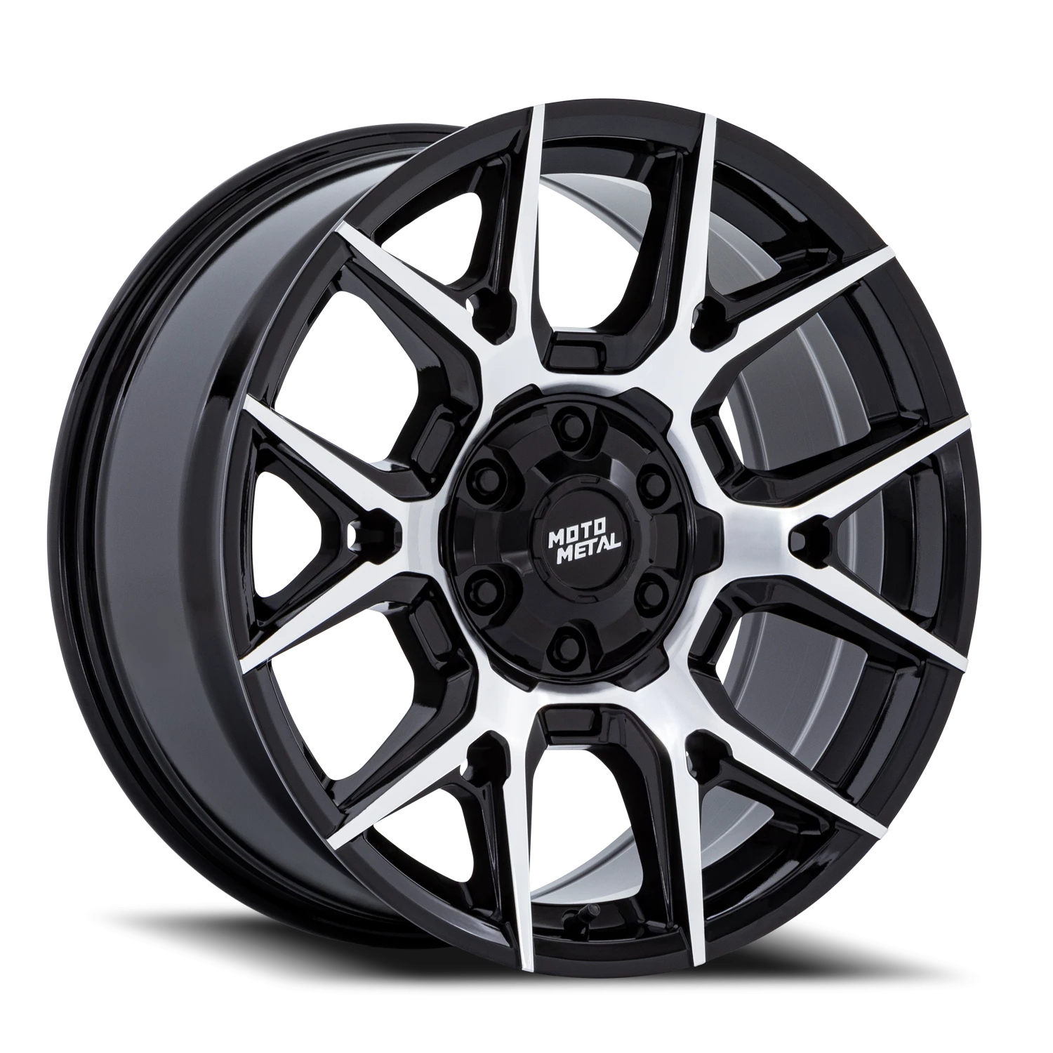 Moto Metal Mason MO813 17x8.5" 6x135mm 95.1mm CB +12mm Gloss Black Machined Face