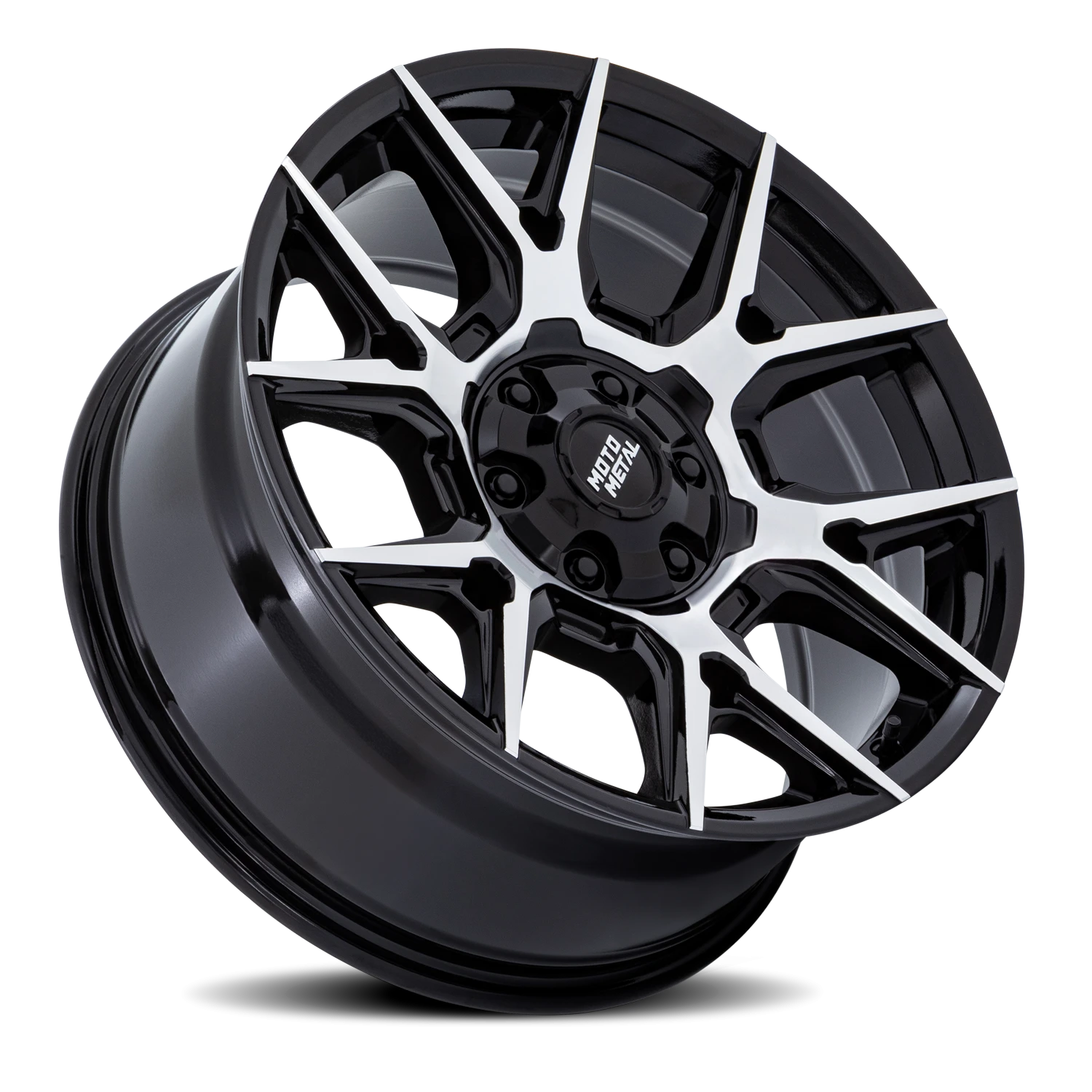 Moto Metal Mason MO813 17x8.5" 6x135mm 95.1mm CB +12mm Gloss Black Machined Face