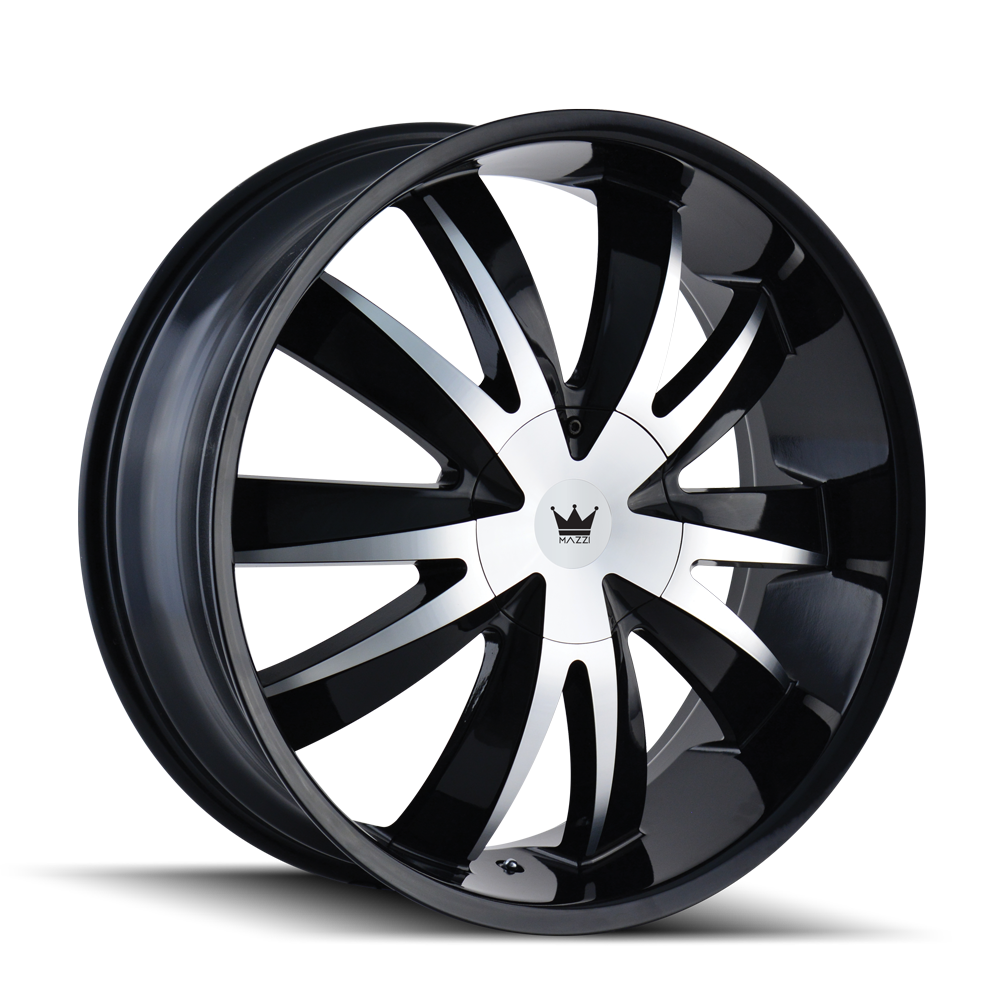 Mazzi Edge 22x8.5" 5x112mm 72.56mm CB +35mm Gloss Black Machined Face