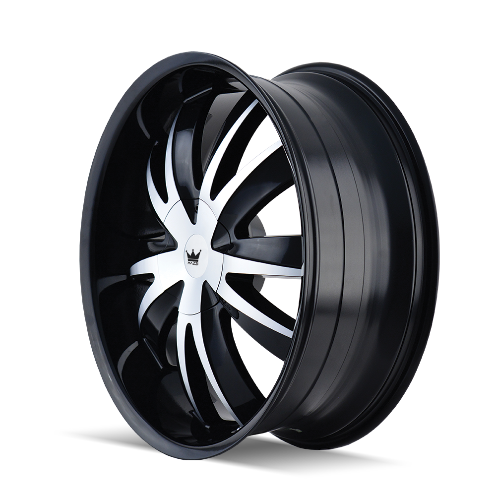 Mazzi Edge 22x8.5" 5x112mm 72.56mm CB +35mm Gloss Black Machined Face