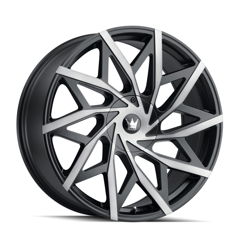 Mazzi Big Easy 22x9.5" 5x127mm 87mm CB +18mm Matte Black Machined-Dark Tint