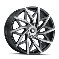 Mazzi Big Easy 22x9.5" 5x127mm 87mm CB +18mm Matte Black Machined-Dark Tint