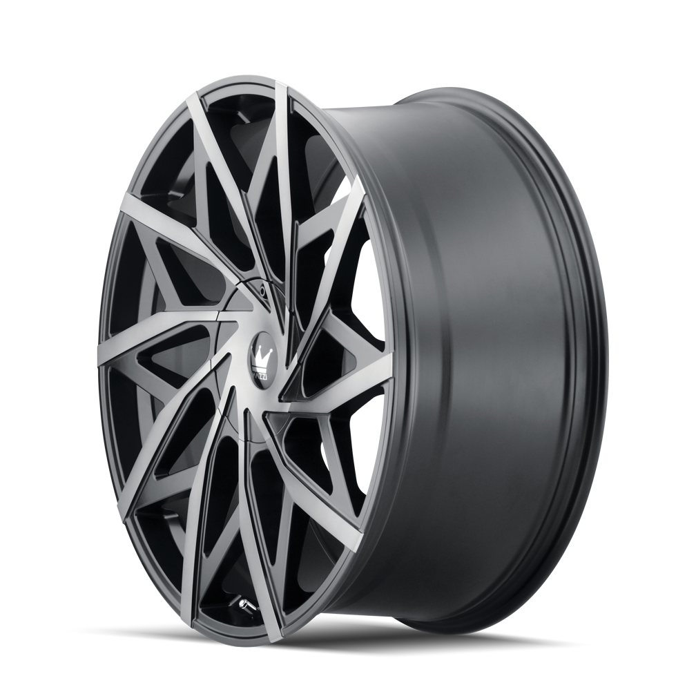 Mazzi Big Easy 22x9.5" 5x127mm 87mm CB +18mm Matte Black Machined-Dark Tint