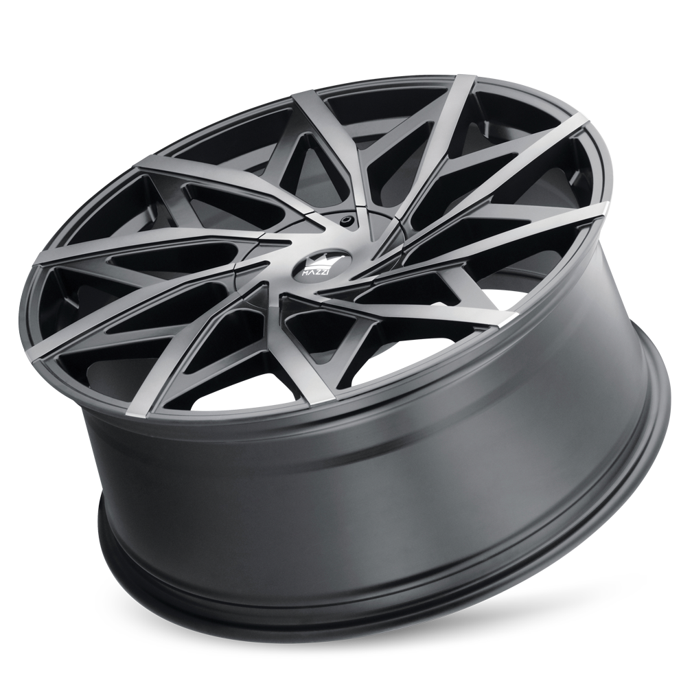 Mazzi Big Easy 22x9.5" 5x127mm 87mm CB +18mm Matte Black Machined-Dark Tint