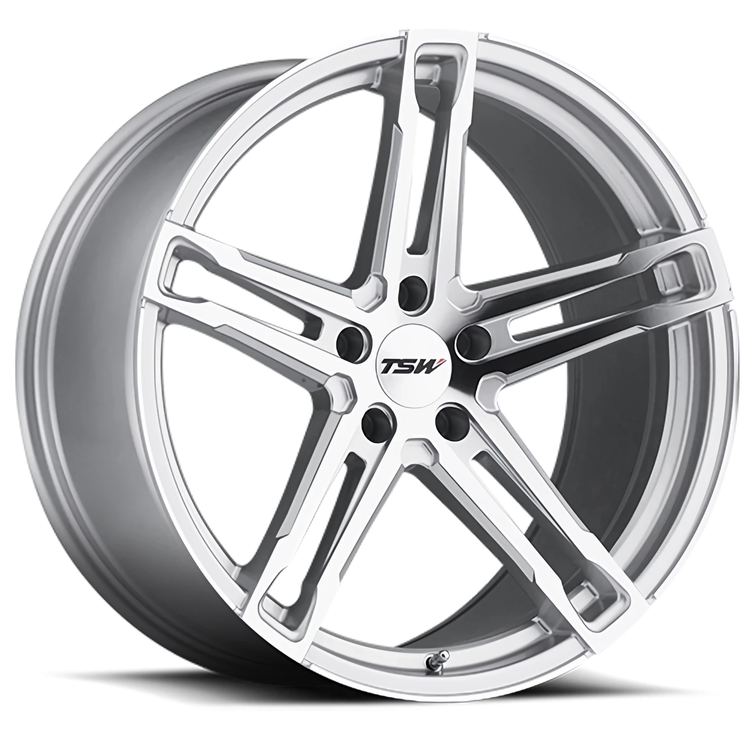 TSW Mechanica 20x11" 5x114.3mm 76.1mm CB +50mm Silver Mirror Cut Face